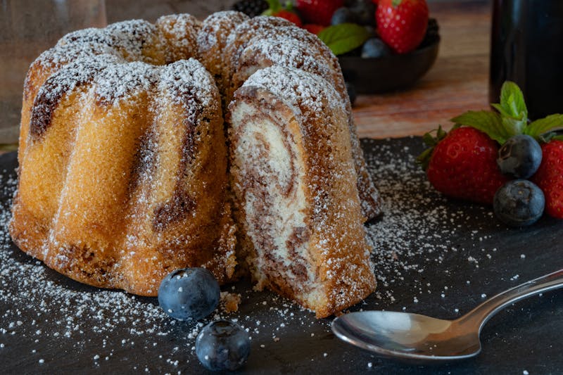 Nutella dessert calzone dusted with sugar
