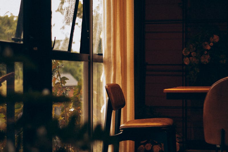 Pizza luce restaurant interior with warm lighting